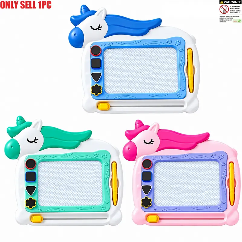 Magnetic Drawing Board, Erasable Doodle Sketch Board with Stamps, Mess-Free Educational Toy, Preschool Learning Tool, Perfect Gift for Kids over 3 Years Old
