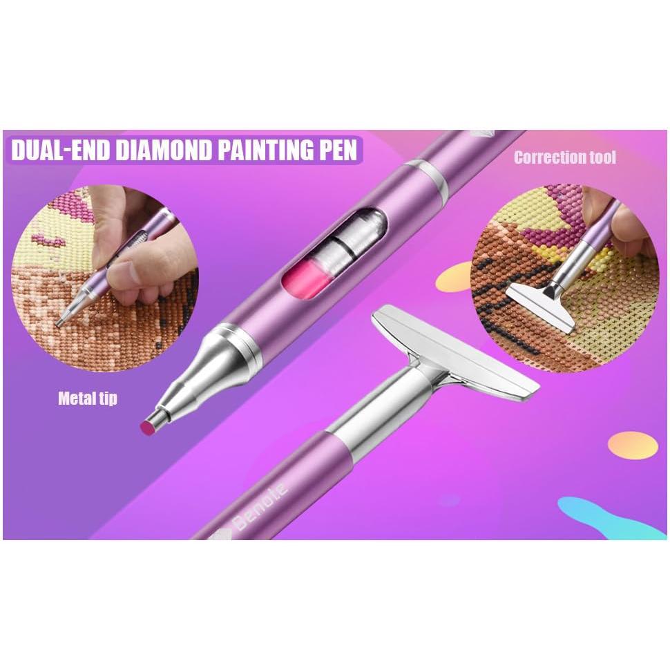 Art Painting Pen Refillable Wax Pen for  Art Kit Accessories Self-Stick Drill Pens with Metal Correction Plate for 5D Craft DIY  - B18