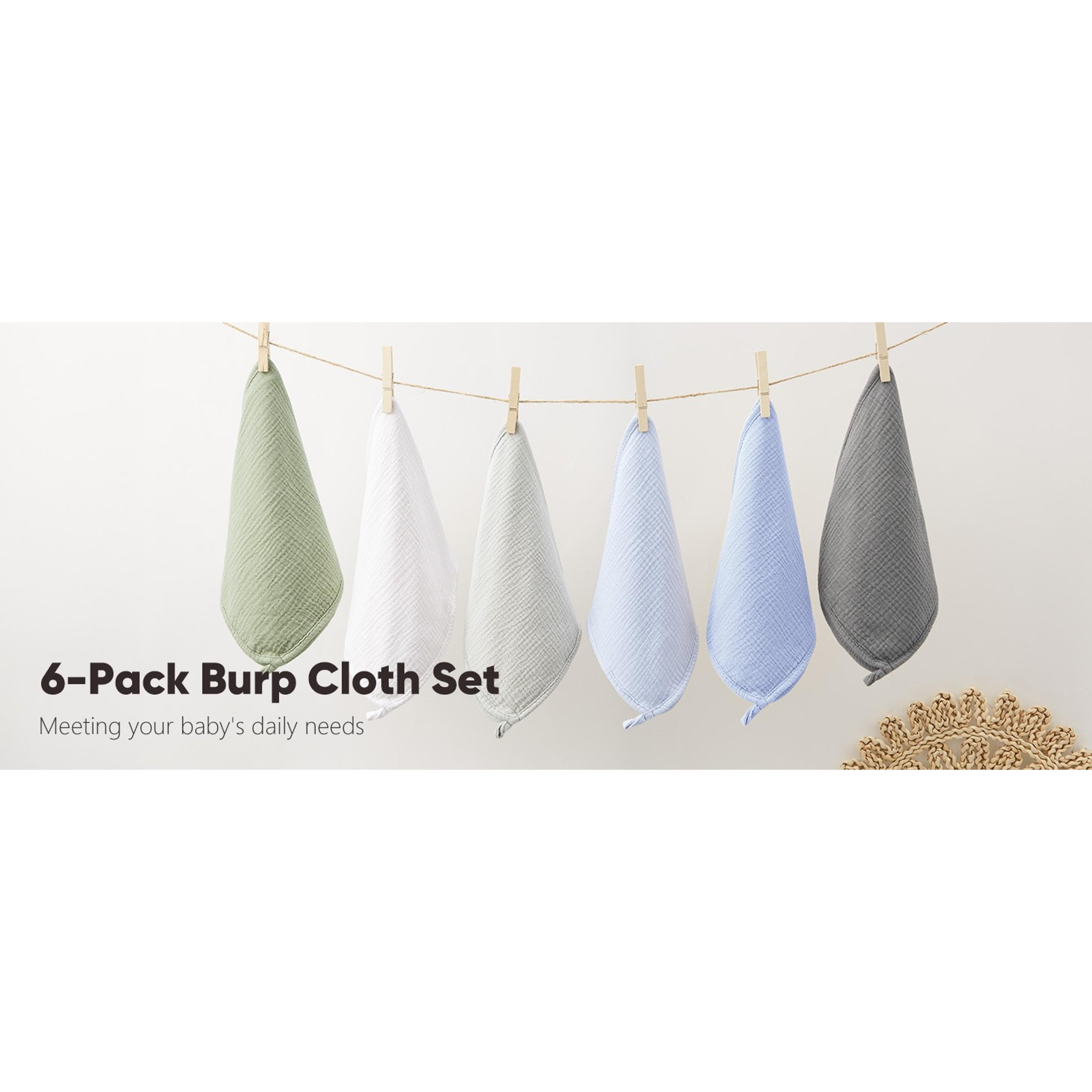 Muslin Burp Cloths, 100% Cotton Baby Burping Cloths, Large Extra Soft Absorbent for Unisex Newborn Boys and Girls, 20x10in, 6 PackGift
