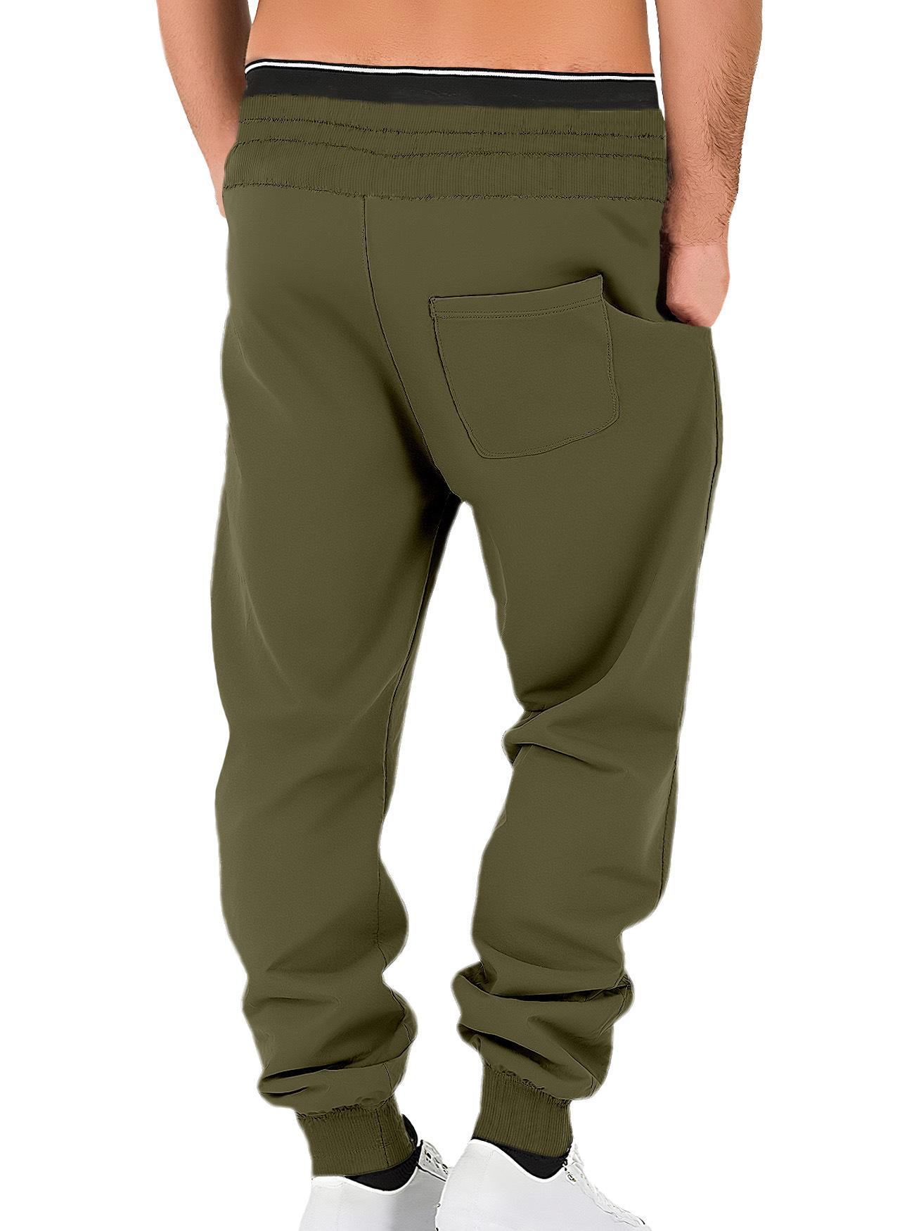 Men'S Solid Color Relaxed Stacked Sweatpants Cuffed Jogger Street Sports Casual Long Trousers