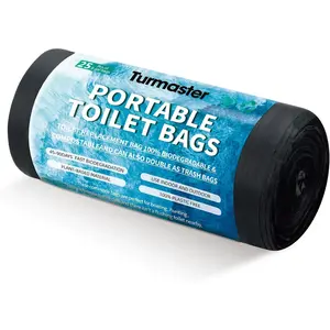 25/50/75 Pcs 5 Gallon Compostable Portable Camping Toilet Replacement Bags, Portable Potty Bags for Outdoor Camping