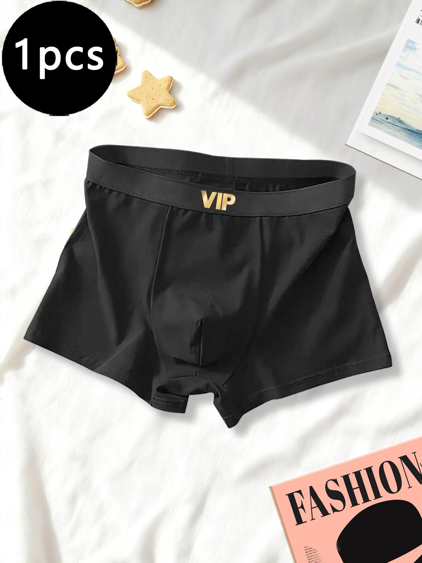 Men's underwear with VIP stylish waistband design, basic black style, comfortable and sweat-resistant, suitable for home, sports and daily wear