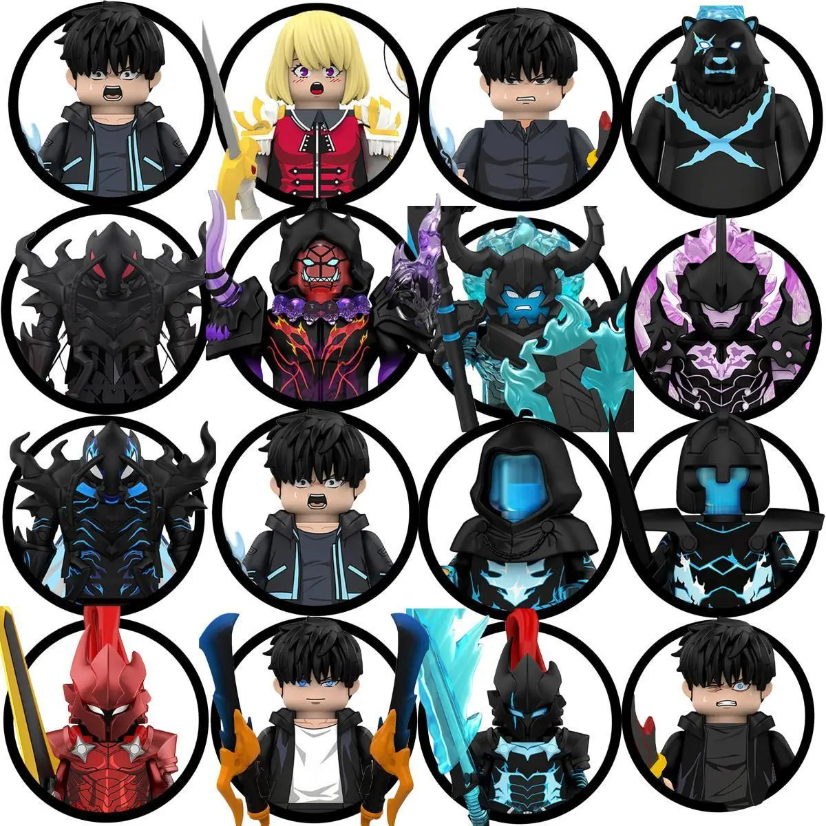Blind Box WM6221 WM6220 Anime Cartoon TV Solo Leveling Man S Hunter Level Up Mini Building Blocks Figures Festival Game Gitf Toy