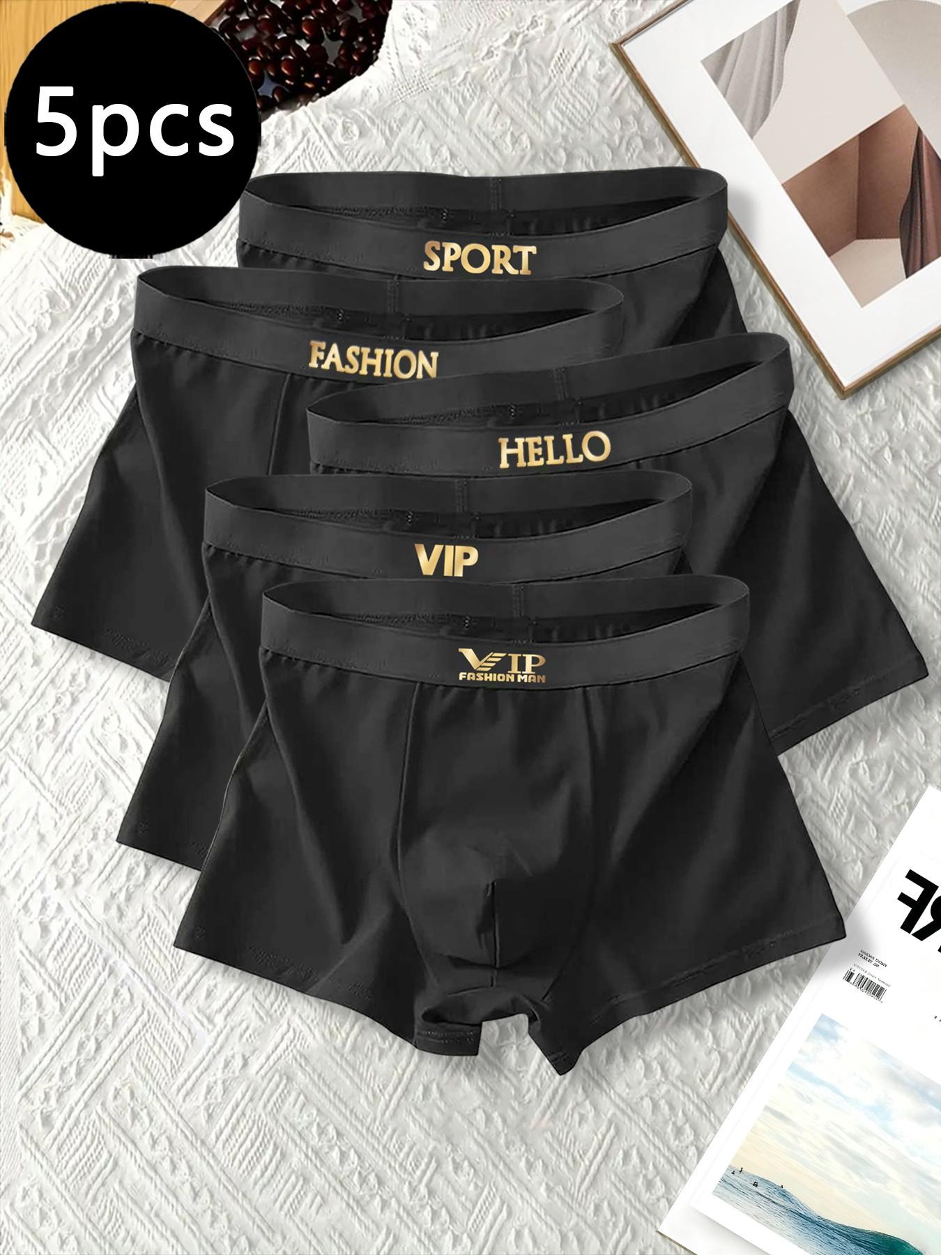 Pack of 5 stylish men's underwear, soft and breathable, simple and versatile, suitable for daily wear