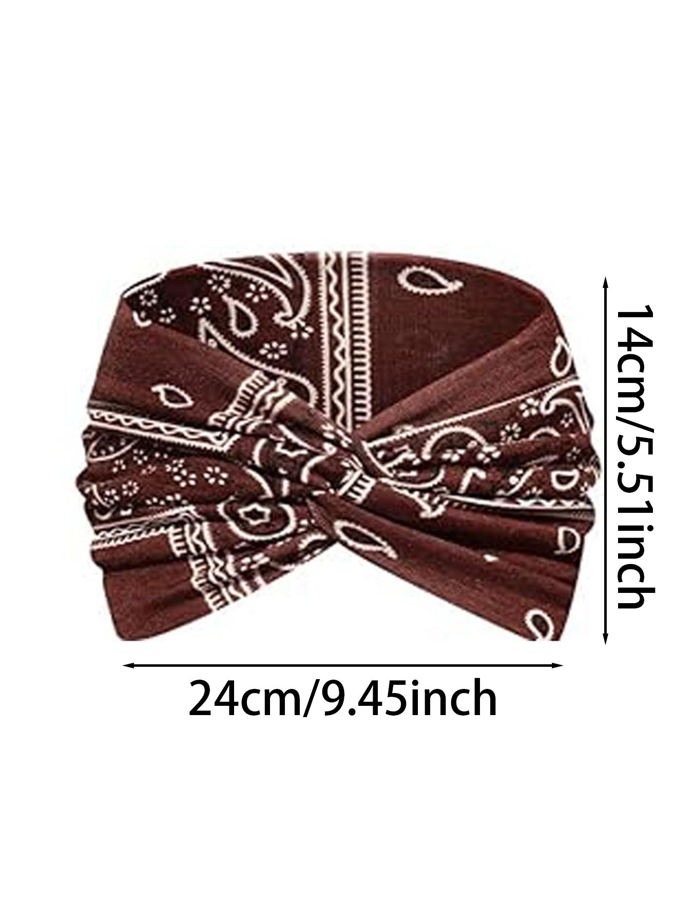 New Women's Sports Yoga Casual Wide Waistnut Print Headband Sweat-Absorbing Elastic Hair Band Workout Headband