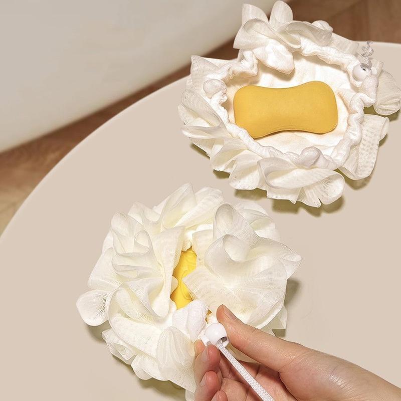 Two-In-One Soap Wrapped Bath Ball, Dual-Sided Use, Rich Lather, Unisex Exfoliating Tool, Travel-Friendly Bathroom Accessory