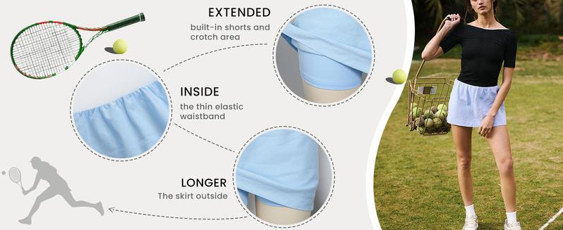 Molitree Womens Cotton Linen Skorts Casual Cute A-Line Mini Skirts with Ruffle Inner Waistband Athletic Shorts Activewear