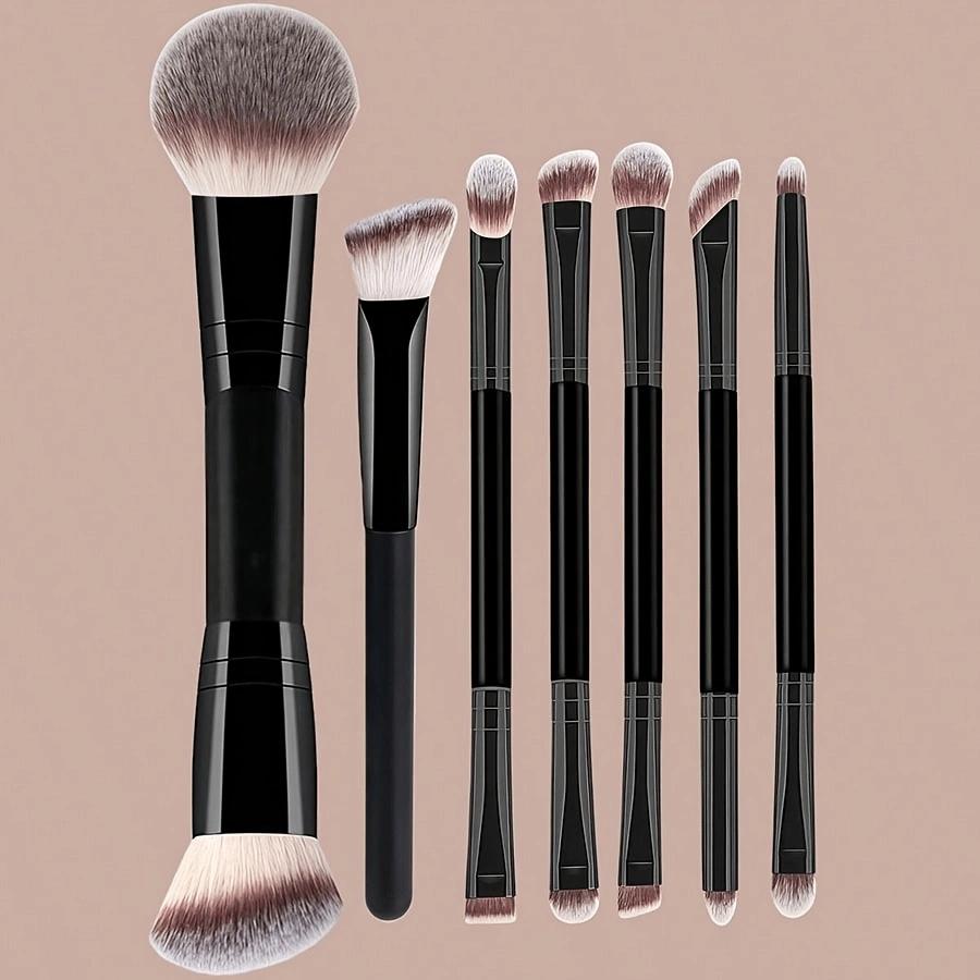Yzimeng 7-Piece Professional Dual-Ended Makeup Brush Set, Soft Texture, Multi-Functional, Suitable for All Skin Types, Daily & Travel Use, Multifunctional Makeup Brushes, Cosmetic Brush, Soft Cosmetic Brushes