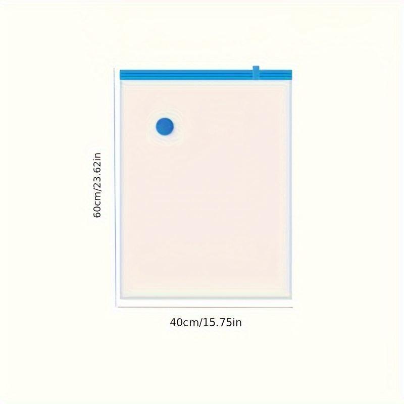 5-Pack Space Saver Vacuum Storage Bags with Hand Pump - Reusable Sealed Plastic Organizer, Zip Closure Rectangular - No Power Needed for Clothes, Blankets, Bedding - Vacuum Bags for Travel, Home Use - Ideal for Decluttering