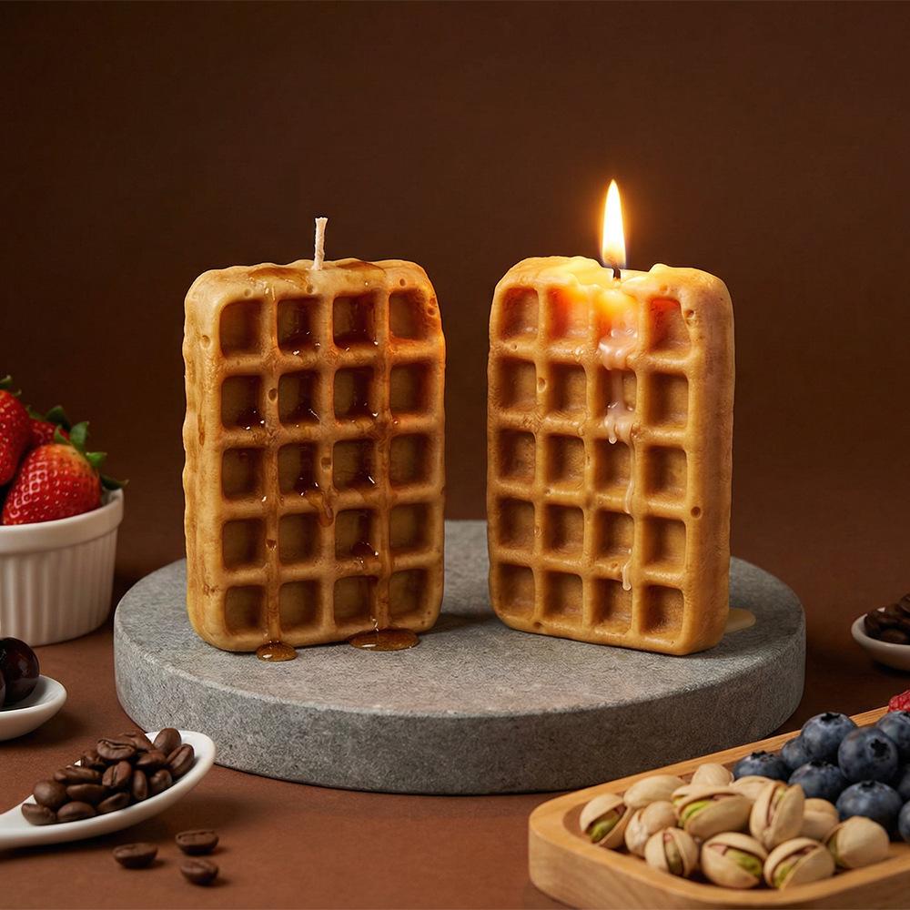 Simulation Waffle Silicone Mold DIY Handmade Creative Multi-purpose Dessert Decoration Decoration Scented Candle Kneading Mold for Handmade Lovers