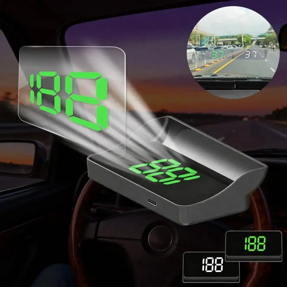 K1 GPS HUD Car Speedometer, Large MPH / KMH Display, Auto Brightness, Dual USB Lighter Plug & Play, Green Color, Driving Assistant, Car Accessory