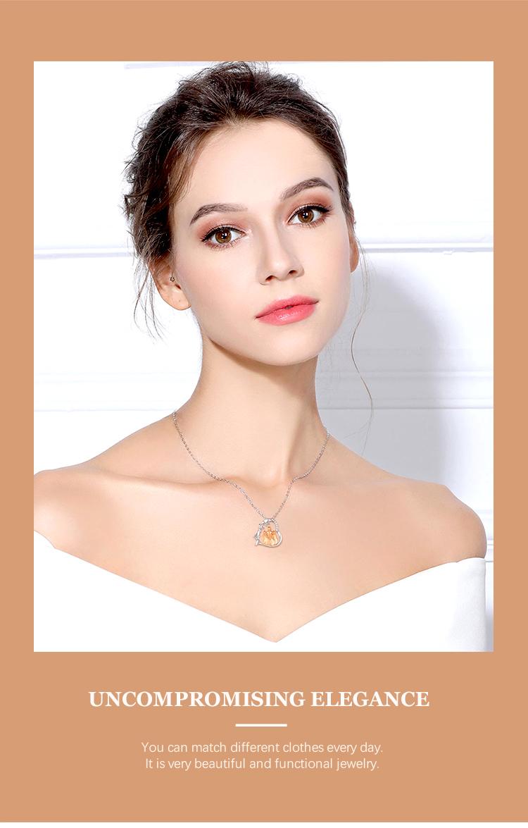 S925 Sterling Silver Mother & Daughter Heart Pendant, Elegant Necklace with Cubic Zirconia, Perfect Mother’s Day Jewelry Gift to Celebrate Love