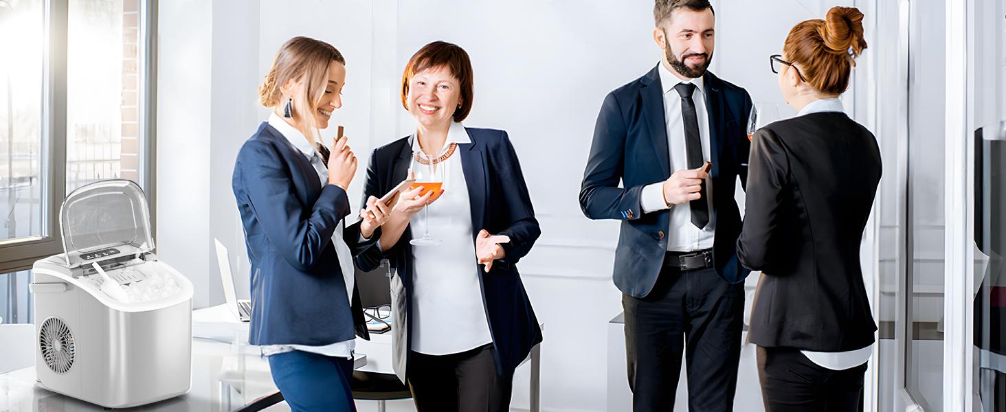 Antarctic Star Countertop Ice Maker Portable Ice Machine with Handle,26Lbs/24H, Self-Cleaning Ice Makers, 9 Ice Cubes Ready in 6 Mins for Home Kitchen Bar Party (Grey)