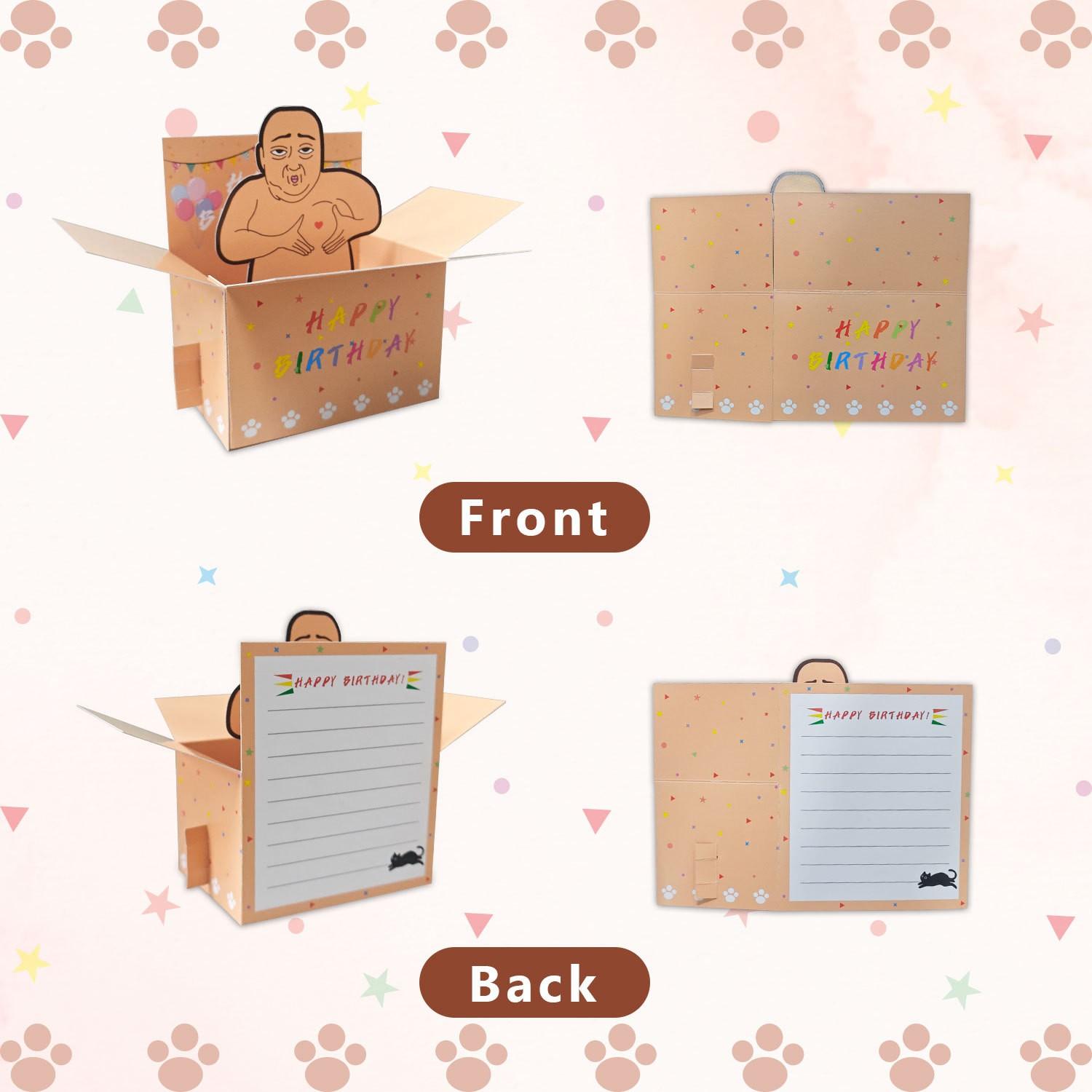 3D Pop-Up Funny Birthday Card, Humorous Greeting Card with 3D Effect