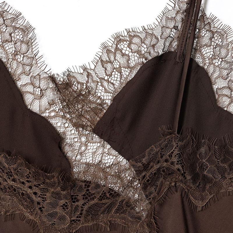 Women's Summer Asymmetrical Spaghetti Strap Beach Midi Dress, Lace Strapless Satin Long Dress, Elegant Formal Sleeveless Patchwork Dress