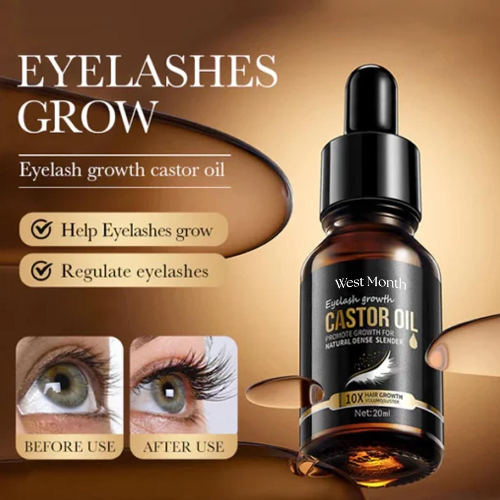 West Month Castor Oil Blend Mascara - Natural Jet Black Nourishing Lengthening Long Lash Mascara for Eyelashes, Thickening, Moisturizing, Curling, Mild Makeup Lash Care, Moisture, Black Mascara