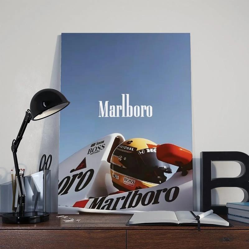 Ayrton Senna Marlboro Poster,Bedroom Canvas Posters, Hall Wall Art, Bathroom Canvas Posters, Home Poster Decoration