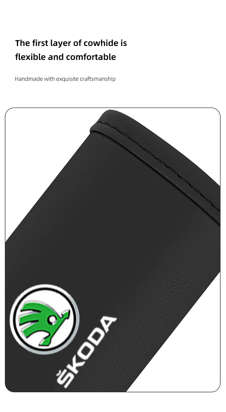 Car Roof Handle Protective Cover Pull Gloves Interior Accessories For Skoda Kylaq Elroq Kodiaq Octavia Enyaq Kamiq Scala Rapid Superb Karoq Fabia Citigo Vision RS Yeti