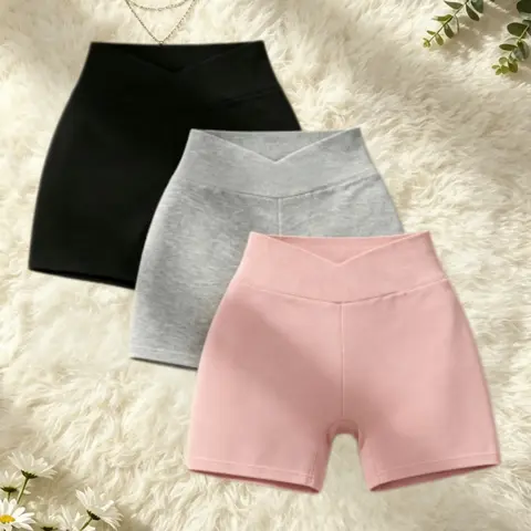 Women's Solid Color Skinny Lightweight Tight Fitting Shorts, Casual Comfy Breathable Shorts for Daily Wear, Ladies Bottoms for All Seasons