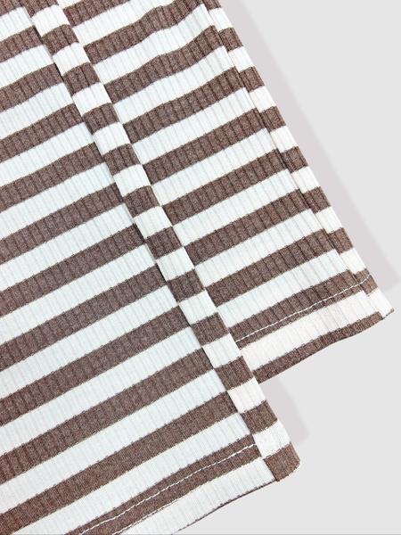 Women's Knitted Striped, Round Neck Long Sleeve Top & High Waist Pants, Loose Fit, Home Wear Set, Perfect for Daily Wear