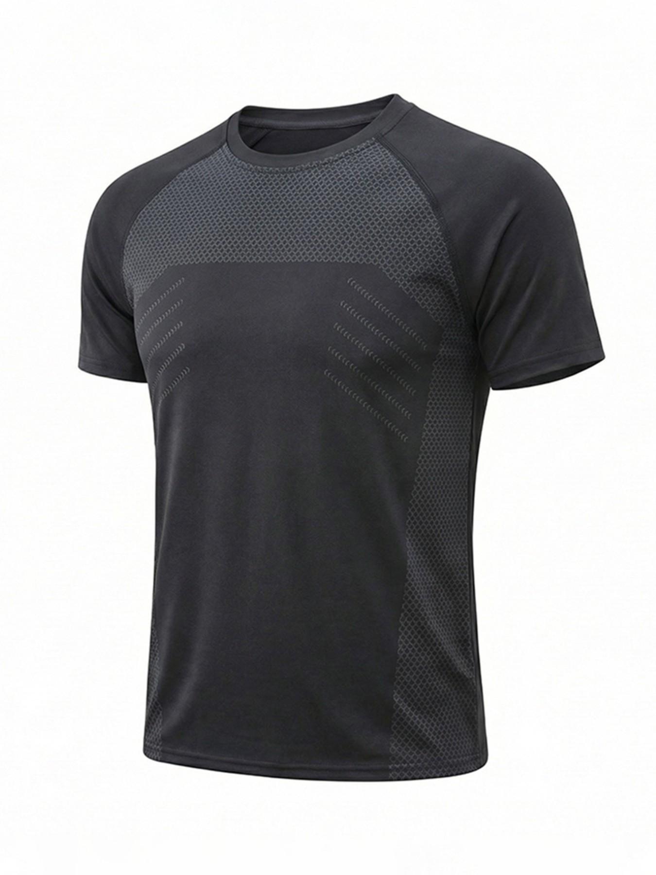 Men's Fitness Top, Sporty T-Shirt, Tight-Fit High Elasticity Training Gear, Cycling Apparel, Short Sleeve Gym Wear