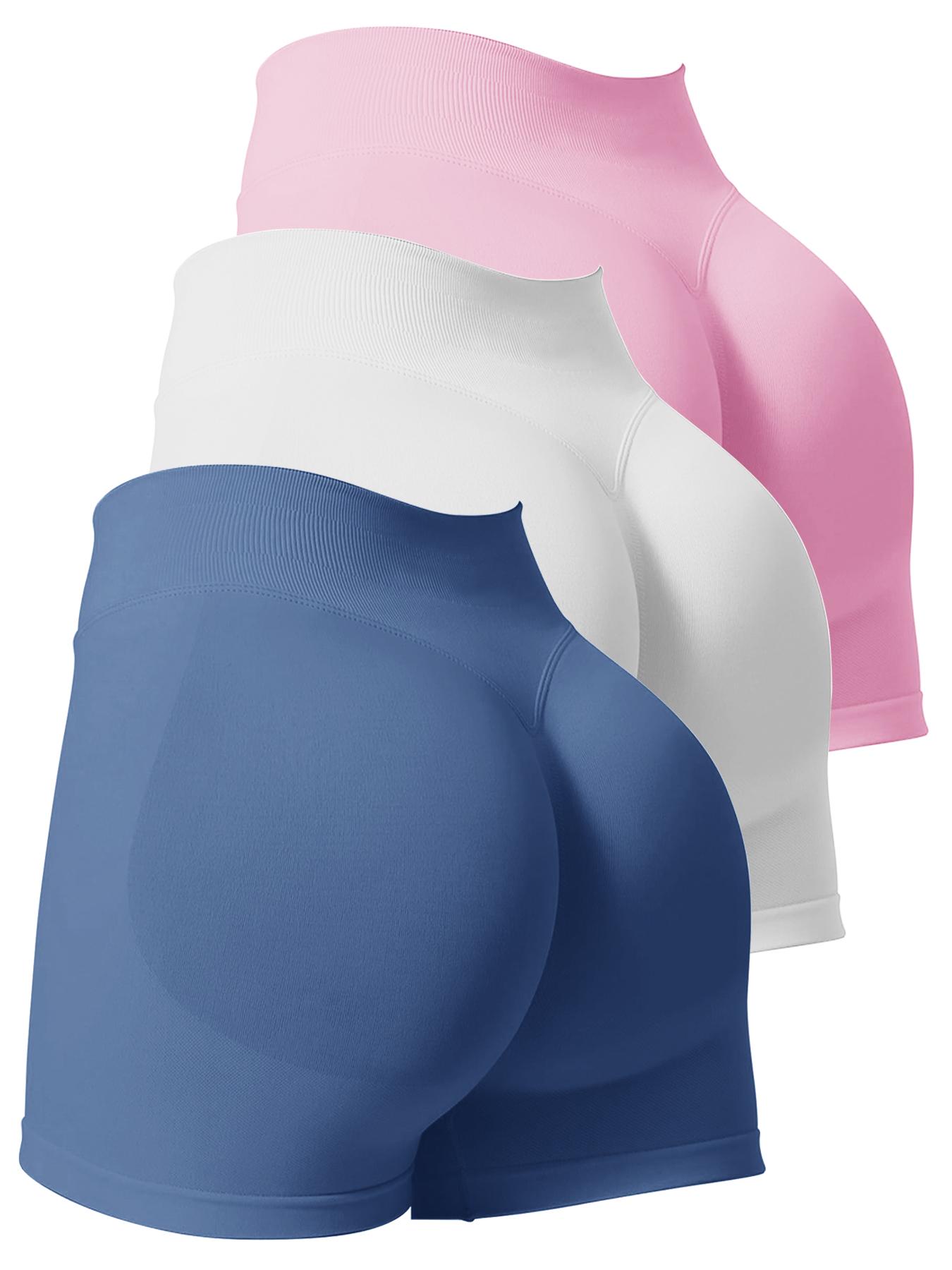 Women's Sports Yoga Shorts Hidden Buttock-Lifting Seam Scrunch Waistband Seamless Knit Three-Layer Waistband Anti-Slip Breathable Sweat-Wicking High-Stretch Figure-Flattering Sports Shorts Outdoor Running Cycling Shorts Fitness Yoga Gym Workout Shorts