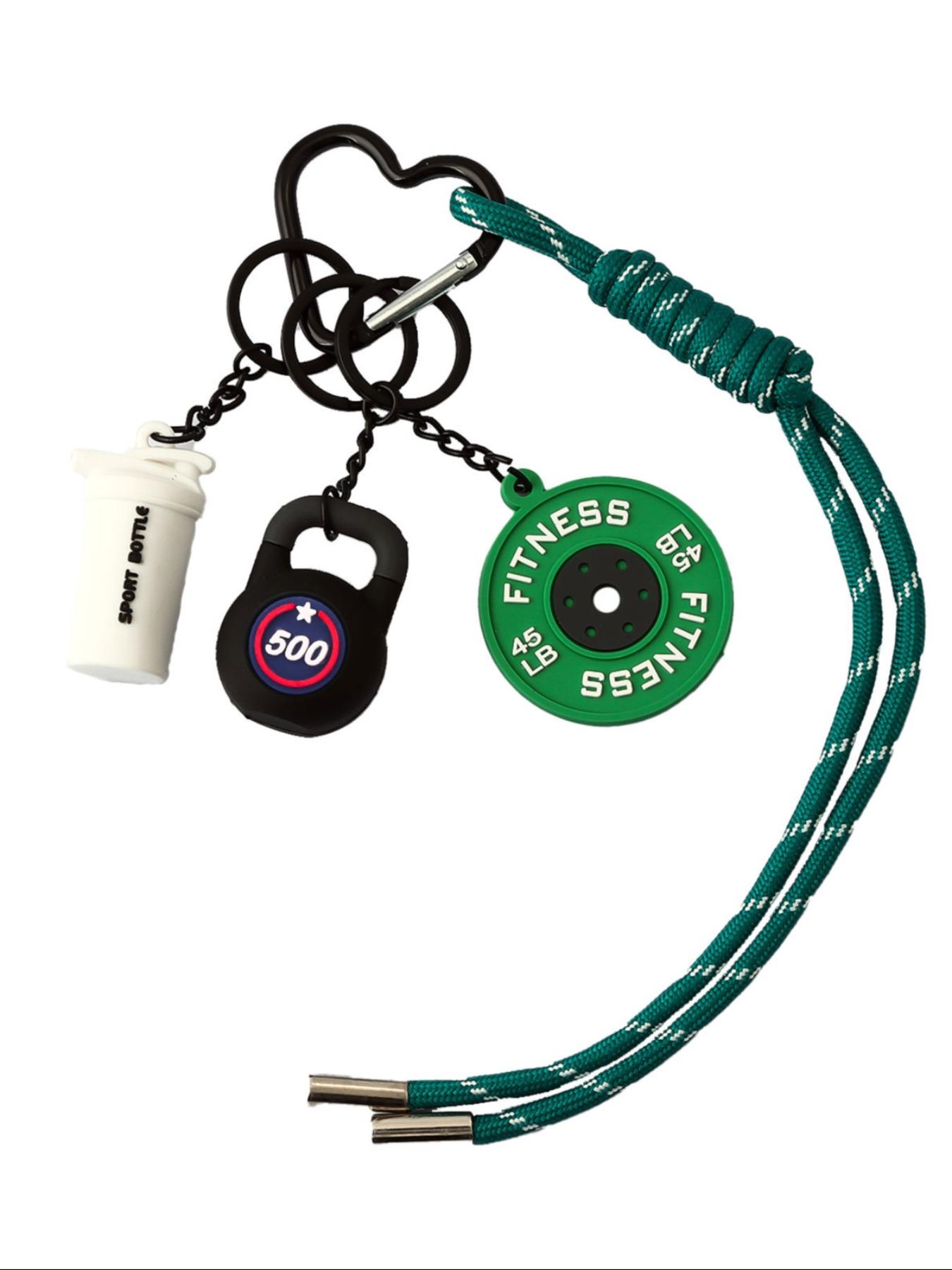 Gym Dumbbell Barbell Kettlebell Keychain, Keychain Wristlet, Fitness Accessory for Gym Bags & Backpacks, Stylish & Functional Design, Perfect Gift for Workout Enthusiasts