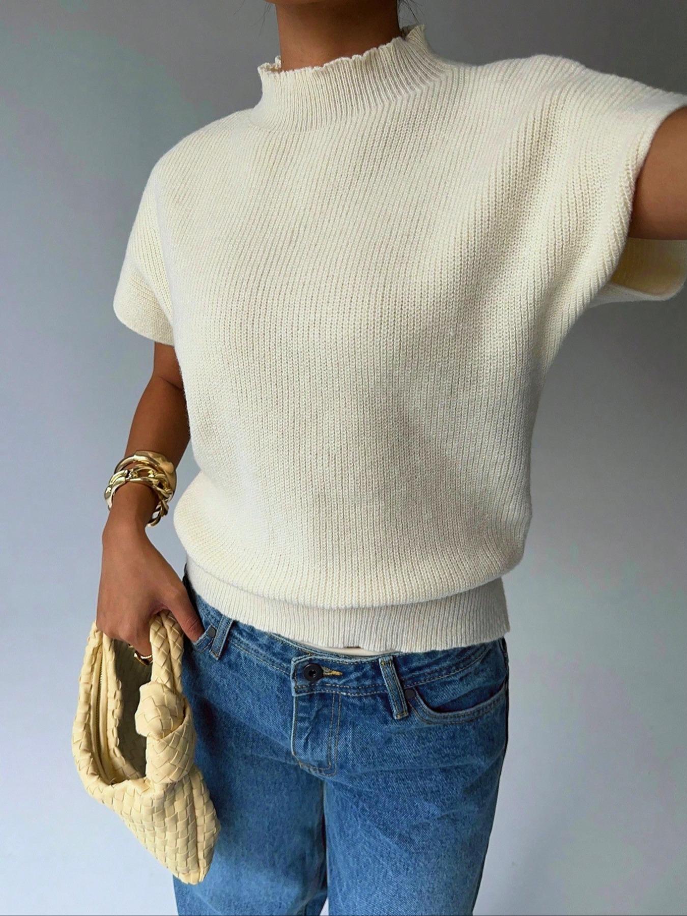 Women's Sweater Top Business Casual, Cute Summer Knitwear, Perfect for Spring & Summer, Ladies' Pullover Fashion