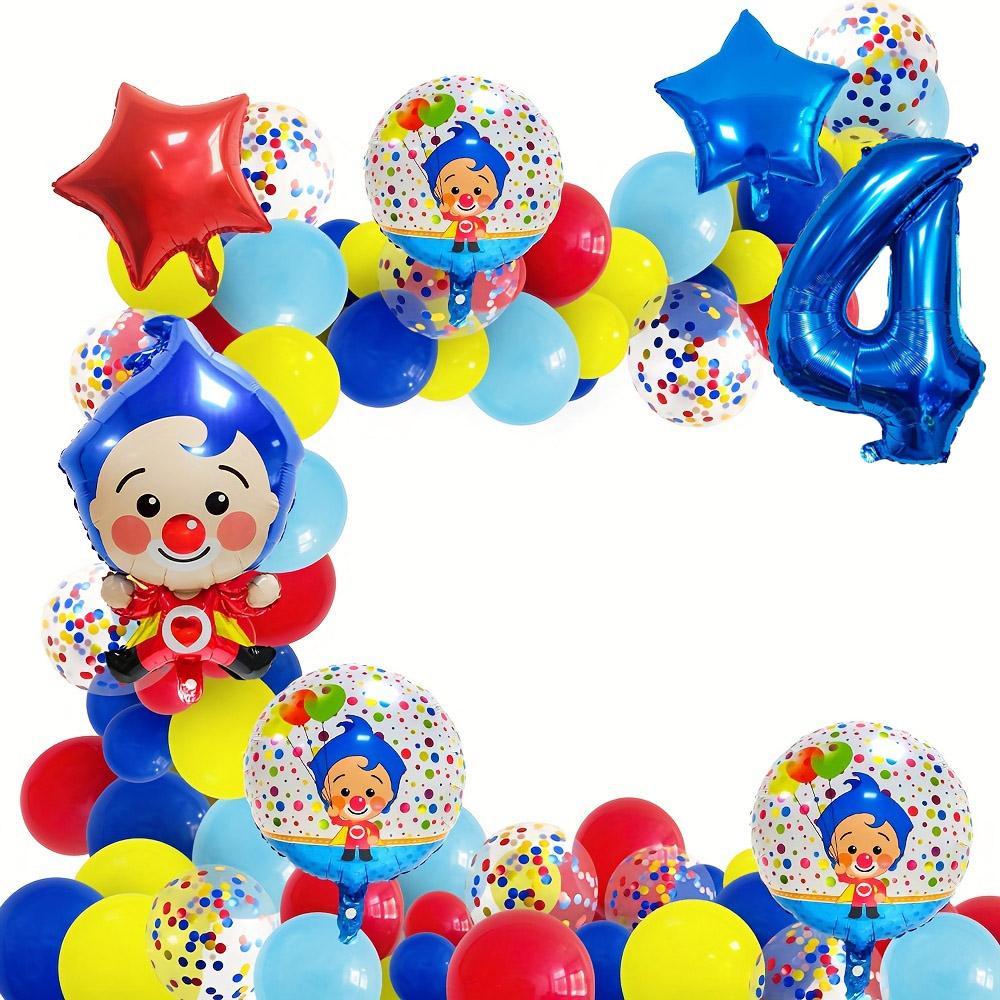 1set Clown Foil Balloons Blue Red Latex Balloon Blue Numbers 1-9 Children Baby Shower Birthday Party Decorations Kids Toys