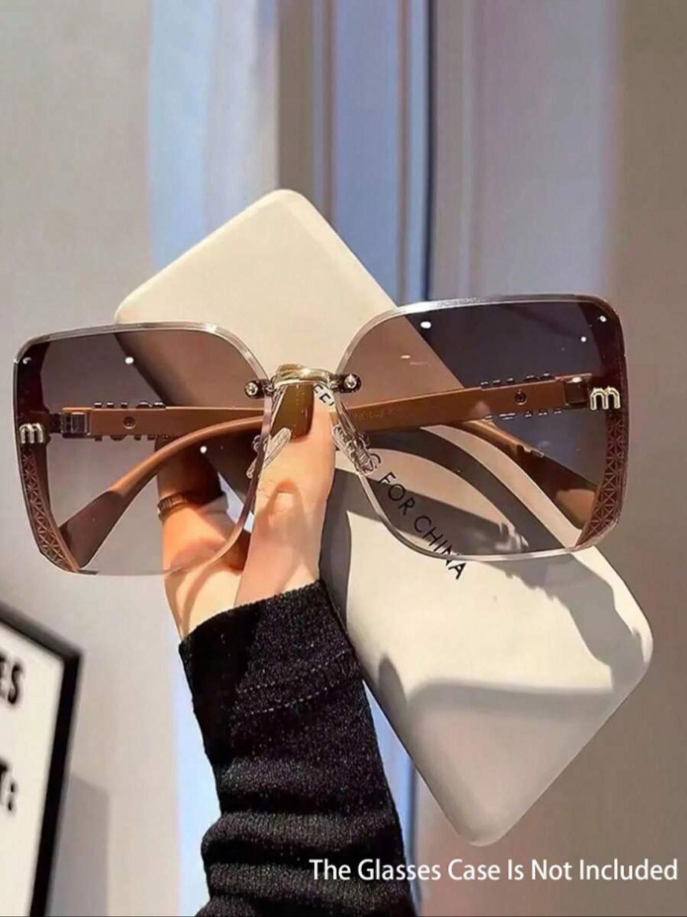 Women's Square Pattern Decorative Mirror, Casual Versatile Design, Perfect for Travel and Vacation, Ladies Flat Mirror, Stylish Glasses