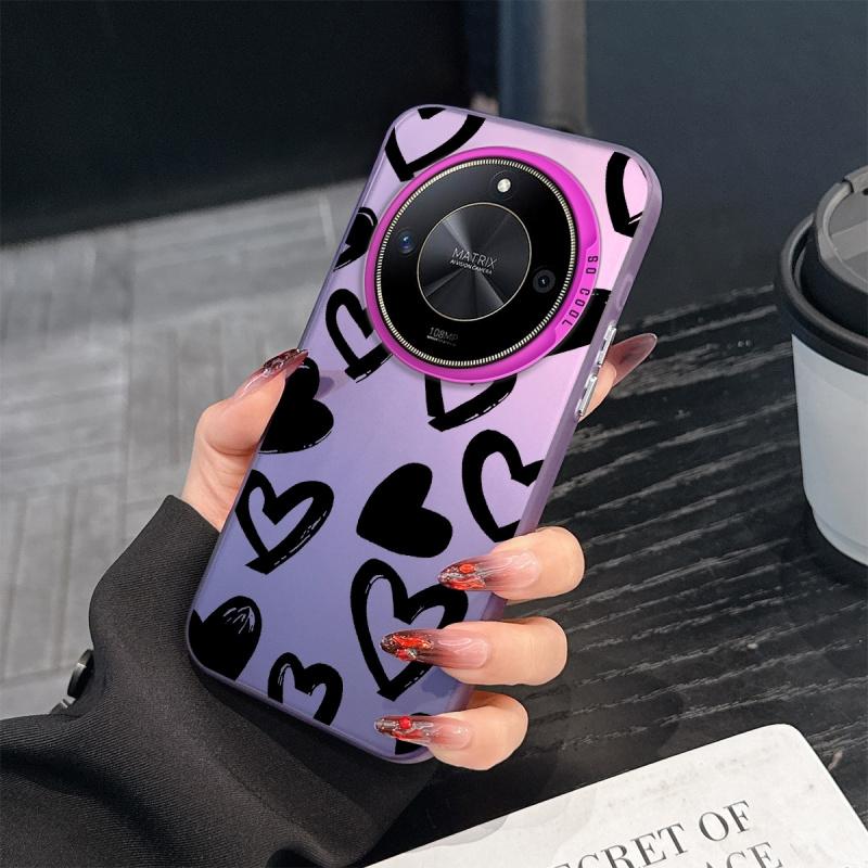 chaotic heart, purple phone case, suitable for Honor phone cases, suitable for Honor 600 Lite, 400, 200, Magic 8 Lite, 7, 6, 5, X9, X8, X7, X6 4G, 5G, Pro, Lite, Smart series and various models of phone cases, cool, internet celebrity style