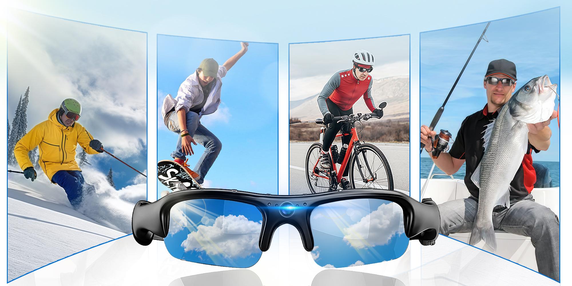 High Definition Video Camera Glasses, Unisex Smart Camouflage Sunglasses, Polarized Lens, Supports Photo/video Recording, Ideal for Outdoor Activities