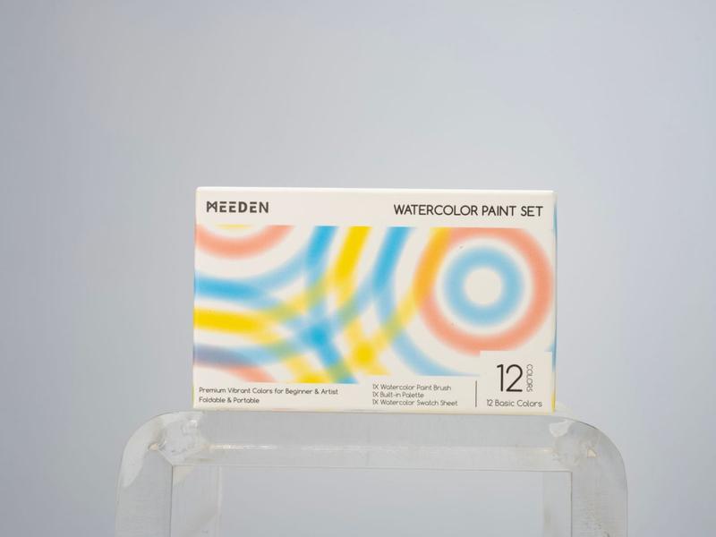MEEDEN Watercolor Paint Set, 12 Colors Set with Carrying Case, Removable Blocks, Travel Watercolor Set for Artists and Crafters, Gift