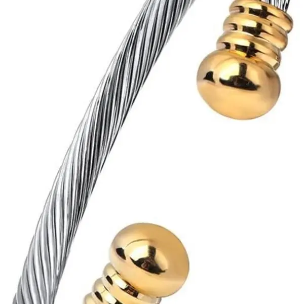 Stainless Steel Twisted Cable Wire Bracelets Adjustable Open Cuff Bangle Bracelet Vintage Jewelry Gift for Women
