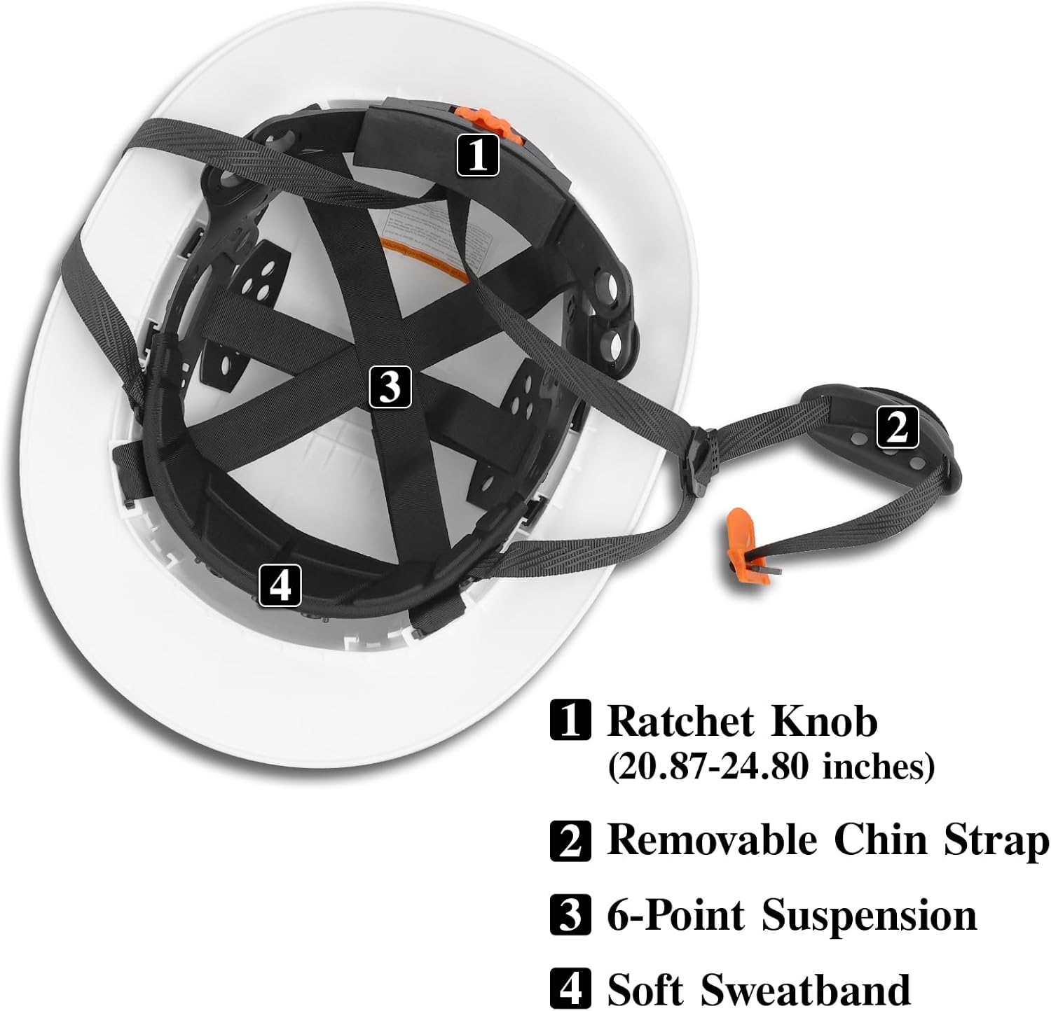 Full Brim Hard Hat construction , Vented Adjustable Lightweight Hardhat with Sunshade, 6-Point Suspension Ratchet Knob, Hard Hats for Men Women DIY Farm Warehouse