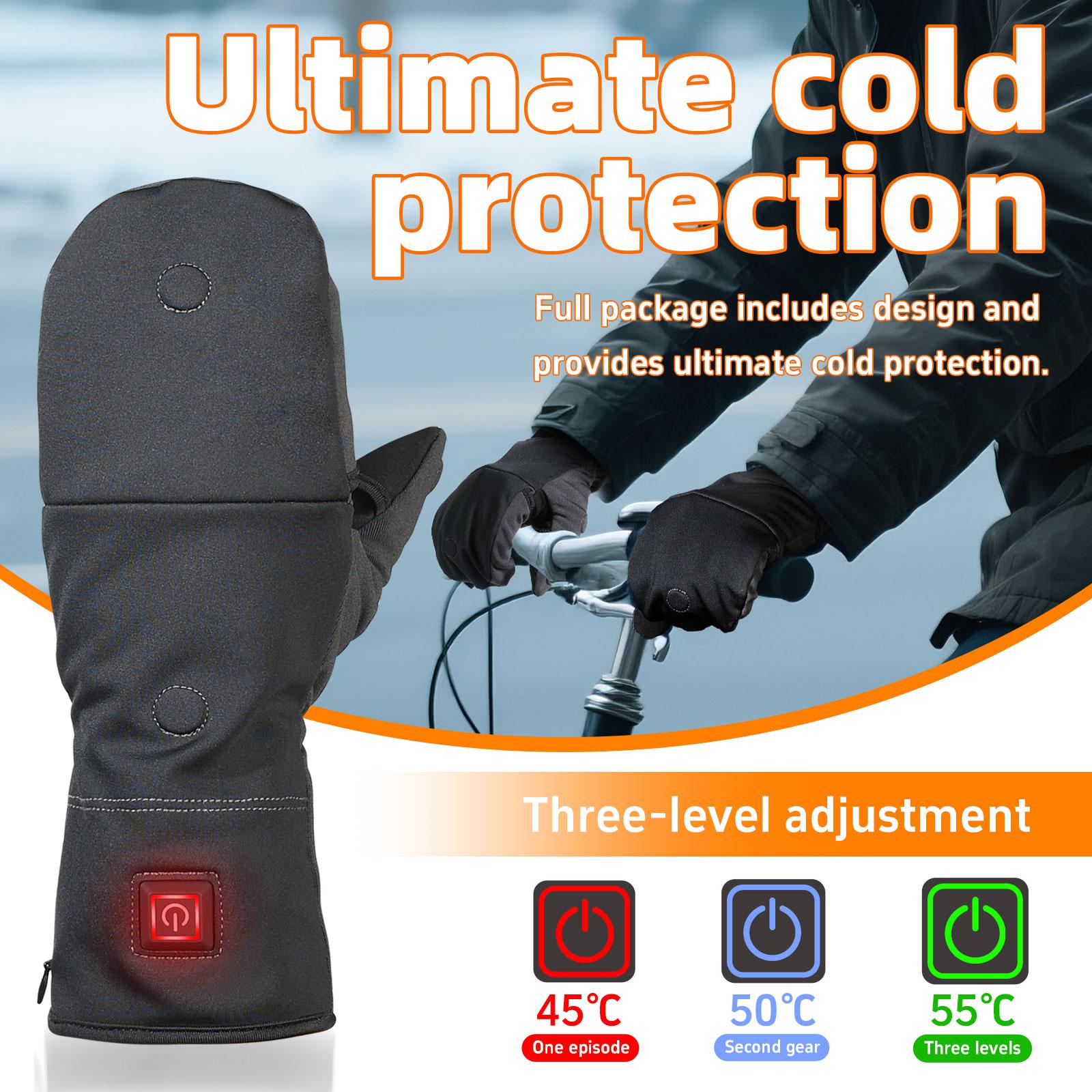 New Heated Gloves Palm Heating Fingerless Touchscreen Compatible Adjustable Temperature 45°c 50°c 55°c Large Battery 2000mah Upgrade Warm Material Outdoor Sports Gloves