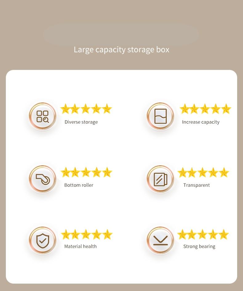 UFORU four-layer tall and narrow storage cabinet, made of plastic, with a slim design, doors and adjustable shelves, wheels, stackable and foldable, suitable for small spaces, bathrooms and kitchens.