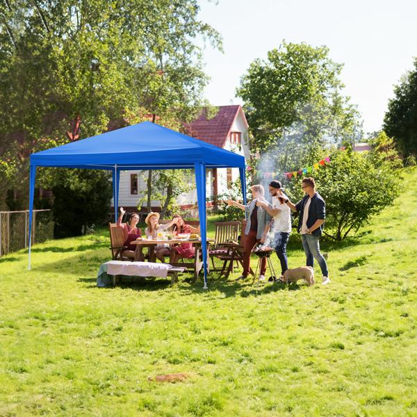 10'x10' Gazebo Waterproof Outdoor Canopy Patio Tent Party Tent for Wedding BBQ Cater, Blue 10'x10' Gazebo Waterproof Outdoor Canopy Patio Tent Party Tent for Wedding BBQ Cater, Blue