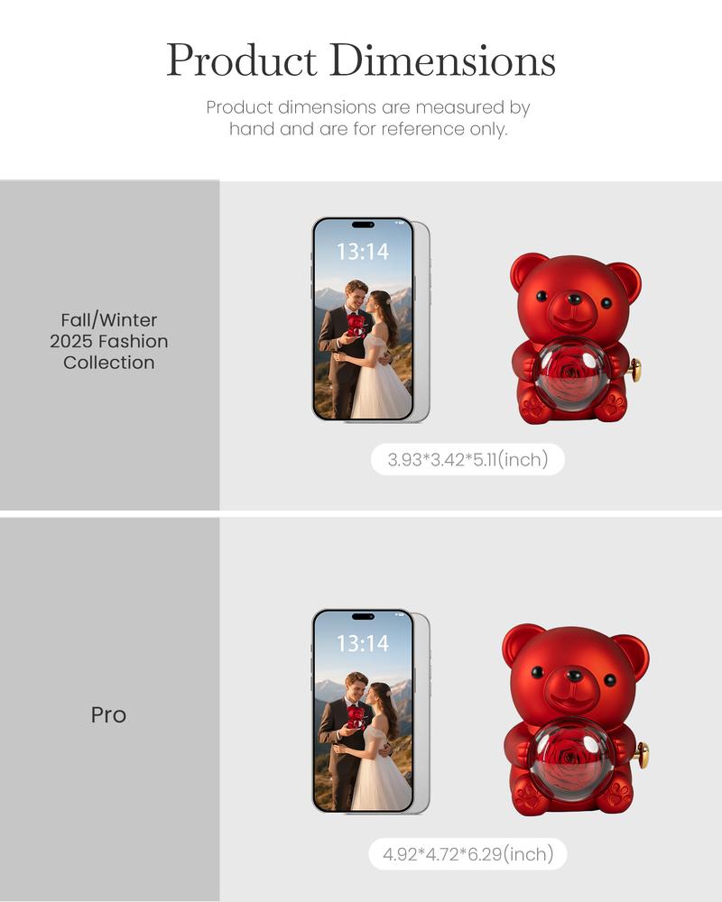 【Valentine's Day gift】 Romantic gifts- Red Real Rose Bear, Heart-Designed Ring & Exquisite Pendant Necklace with Flowers & Rhinestones, Ideal for Mom's Birthday, Wife's Anniversary, Expressing Love & Eternal Roses 【Valentine's Day gift】 Romantic gifts- Red Real Rose Bear, Heart-Designed Ring & Exquisite Pendant Necklace with Flowers & Rhinestones, Ideal for Mom's Birthday, Wife's Anniversary, Expressing Love & Eternal Roses