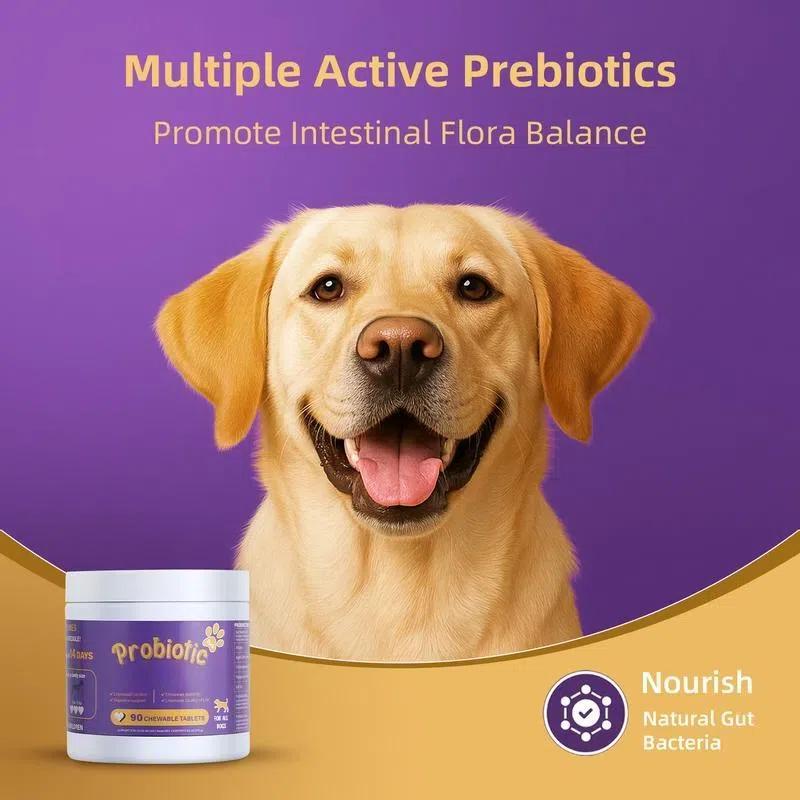 8-in-1 Multivitamin Soft Chews for Dogs – Probiotics, Gut & Immune Support Probiotics for All Breeds and Ages Dogs, Support Gut Digestive Health, Anti Diarrhea, Constipation Relief, No More Allergies, Dog Supplements - Pork Flavor - 90 Soft Chews