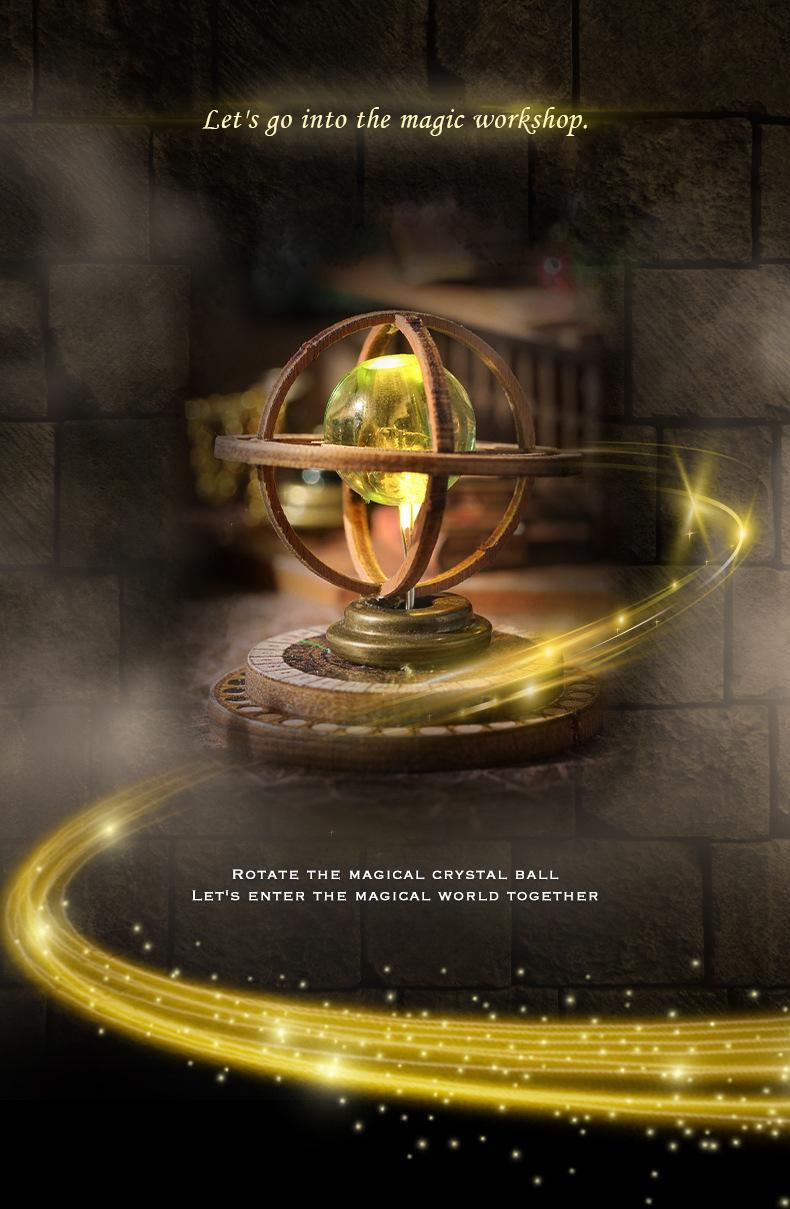 CUTEBEE DIY Decoration with LED Lights Creative Christmas Holiday Gifts for Adults Wooden House Kit Stem Building Block Magnetic Tiles