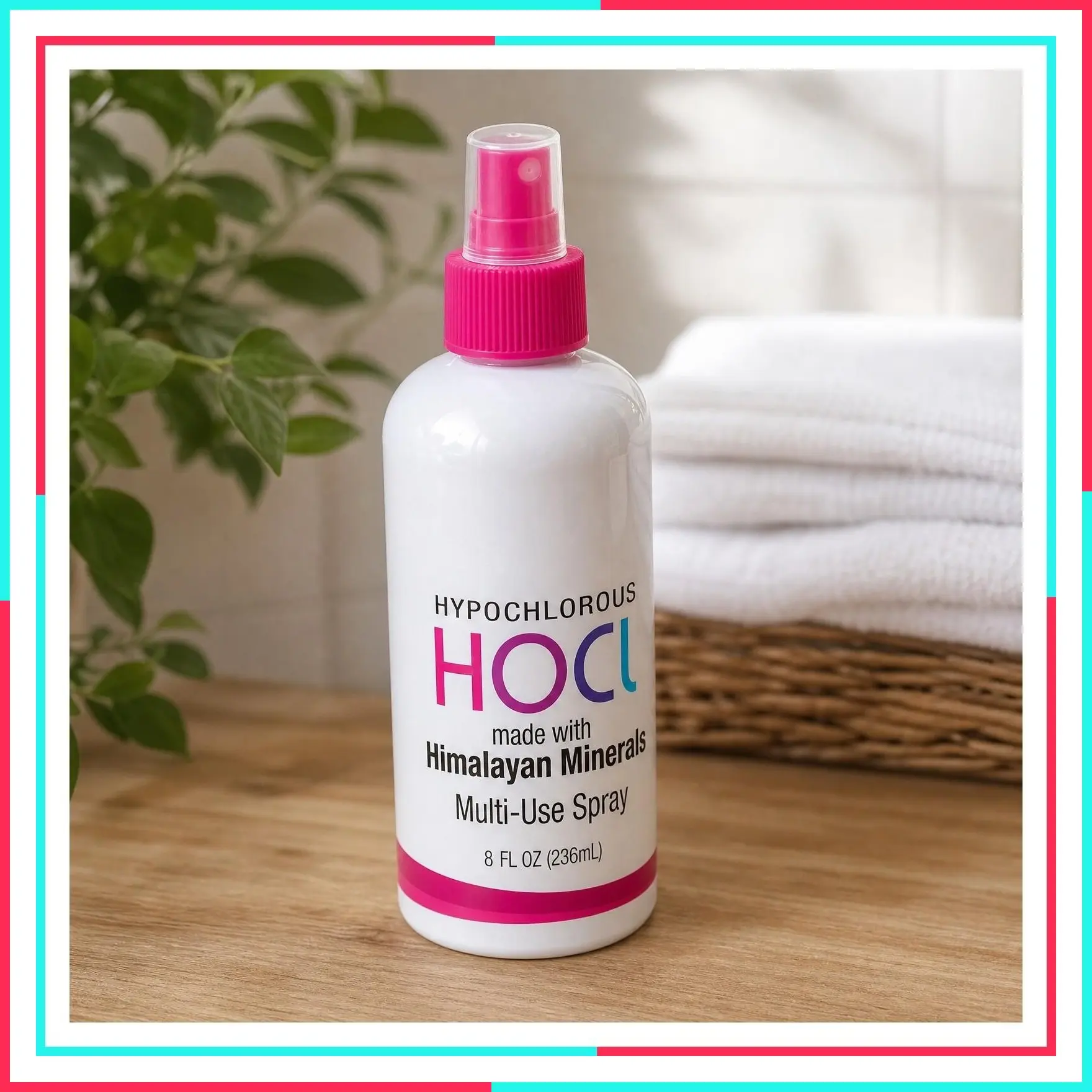 Hypochlorous Acid (HOCL) All-Purpose Cleaner & Skin Hydrator, All-Natural Surface Cleaner, 8 fl oz Clear Spray