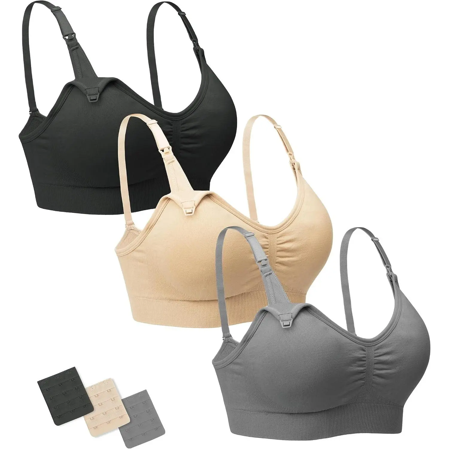 Maternity Nursing Seamless Bralette for Breastfeeding | Removable Pads, Soft Fabric, 1-Hand Clips, Everyday Wear, Postpartum Comfort, Pregnancy Use, Soft Stretch Fabric