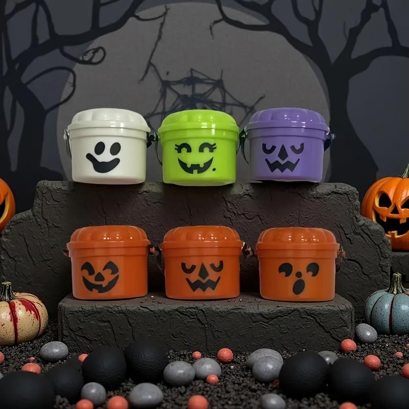 Halloween Retro Cute Plastic Bucket with Pumpkin Face and 'trick or Treat' Text, Durable Water Bucket for Home Decor, Halloween Party Supplies, Festive Supplies