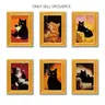 5-Pack Fun Cat Mini Refrigerator Magnets, Frog Hair Design, Modern Kitchen Decor, Durable Wooden Structure, Creative Gift, Decorative Fridge Magnets
