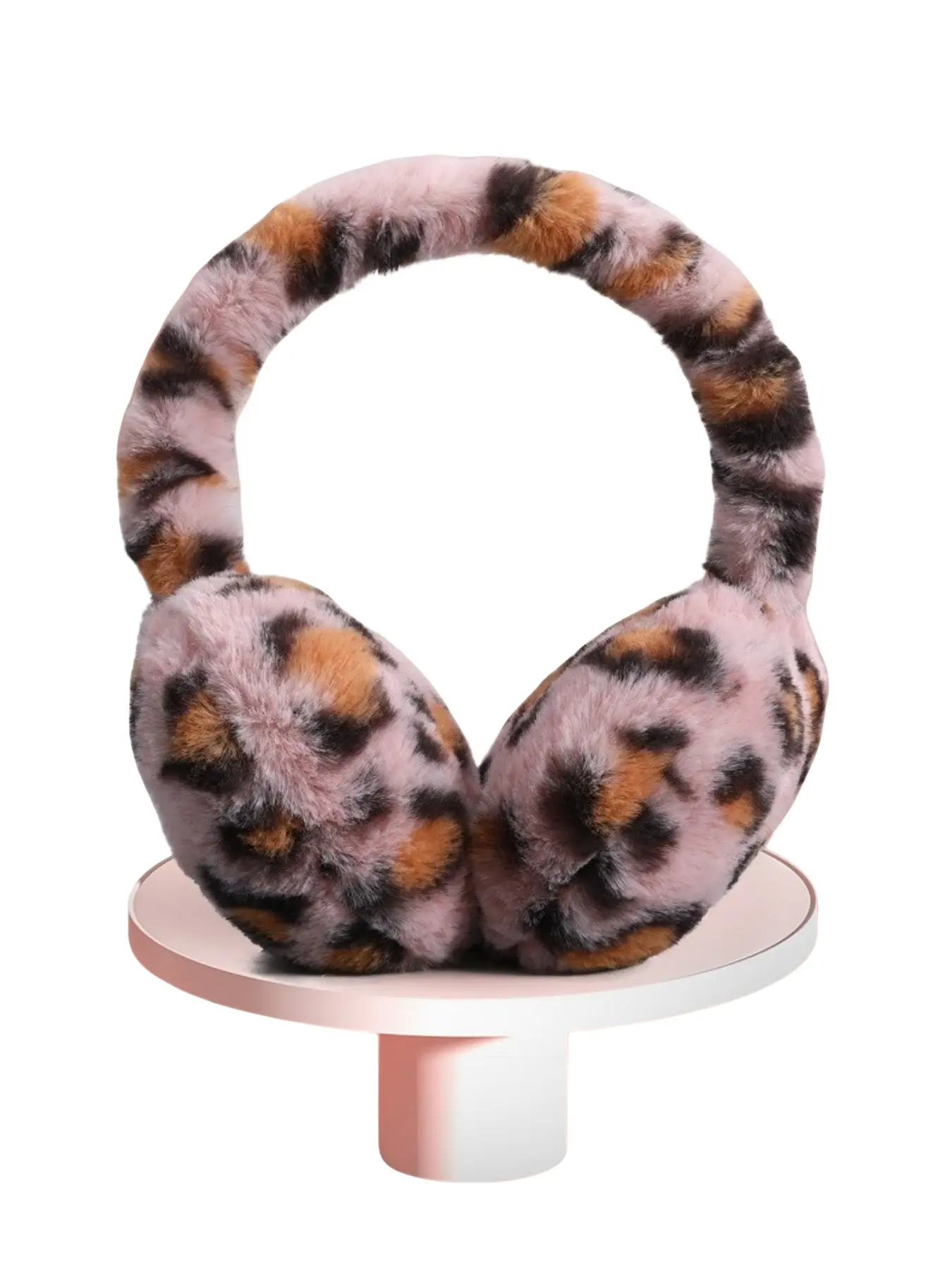 Unisex Leopard Print Plush Earmuffs Windproof Cold Protection Ear Warmers For Daily Outdoor Use In Winter