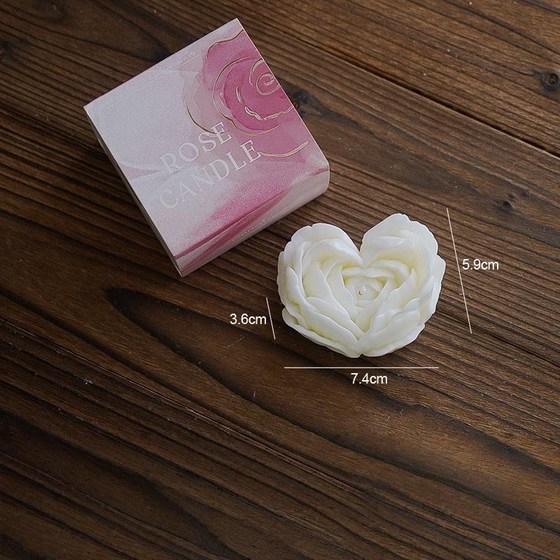 Heart-Shaped Rose Scented Candle, Realistic Flower Gradient Decorative Piece, Romantic Atmosphere Aromatherapy Candle, Valentine's Day Proposal Gift