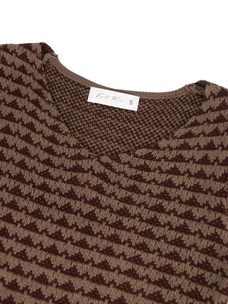 Women's Knit Elegant Commuter Dress, Fall & Winter Striped Round Neck Flare Sleeve Long Skirt, Loose Fit Sweater Dress (pattern Random)