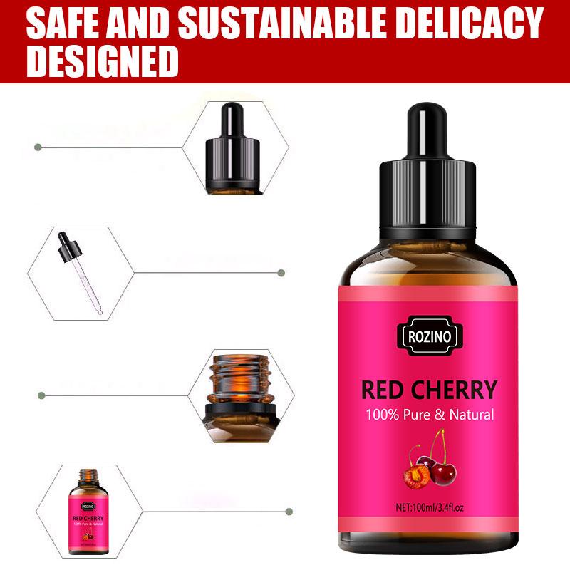 Rozino Red Cherry Essential Oil - Improve Dry Skin, Lock Moisture & Soothe Redness Body Care Soothing dry body oil curly hair oil treatment