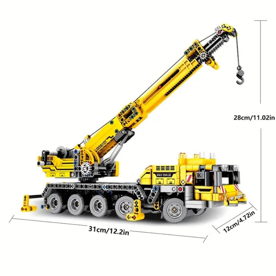 Fashionable 1008pcs City Series Engineering Vehicle Building Set, Crane & Tow Truck Models, Perfect Gift for Collectors